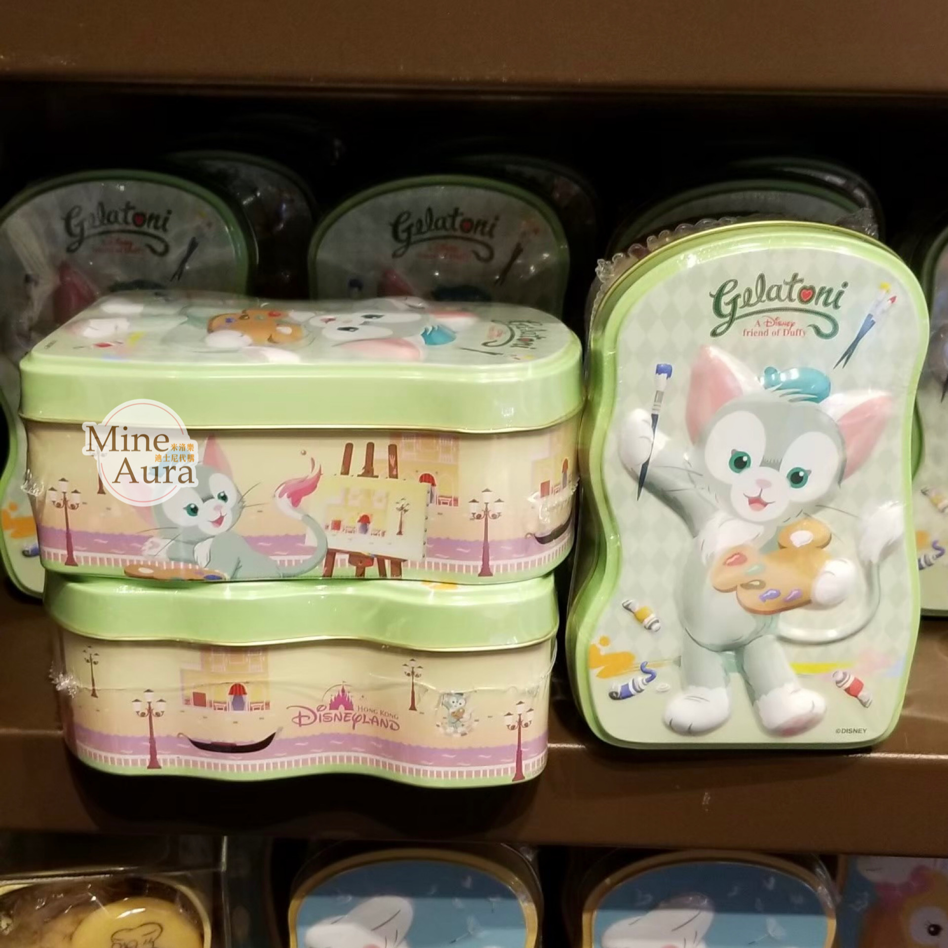 傑拉托尼 畫家貓 Gelatoni 曲奇餅 餅乾 造型 鐵盒 -香港迪士尼樂園
