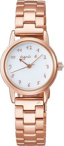 萬年鐘錶 - agnes b.   玫瑰金 太陽能小b錶  BU9048X1  /  V117-KRR0K  錶徑24MM