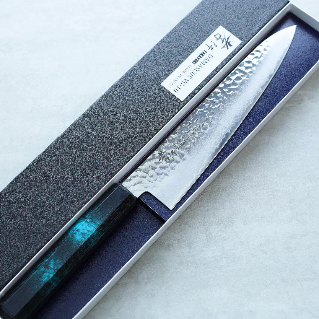 堺孝行 和牛刀 210mm VG10鋼 綠龜甲七彩柄 33層鎚目大馬士革