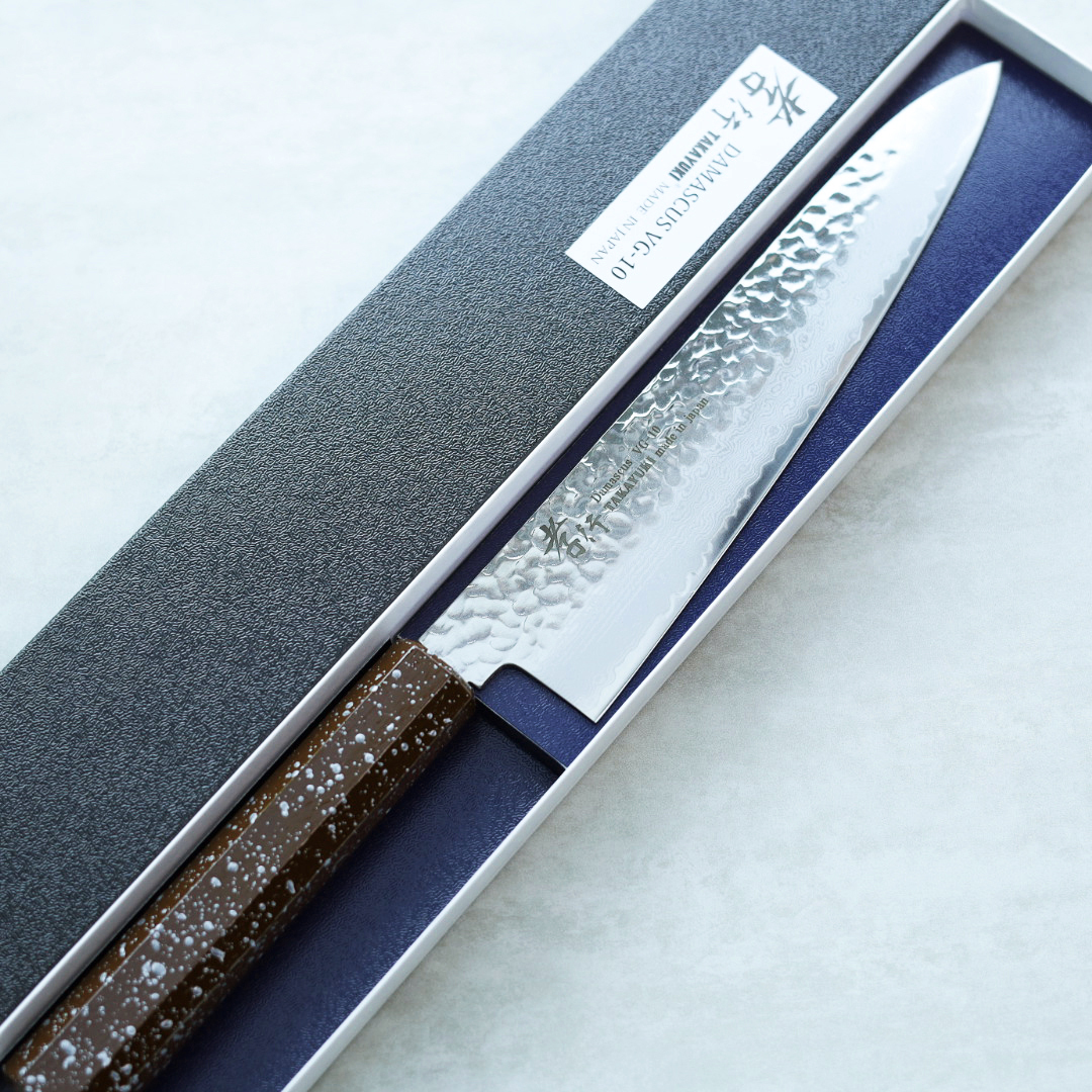 堺孝行 和牛刀 210mm VG10鋼 銀石目七彩柄 33層鎚目大馬士革