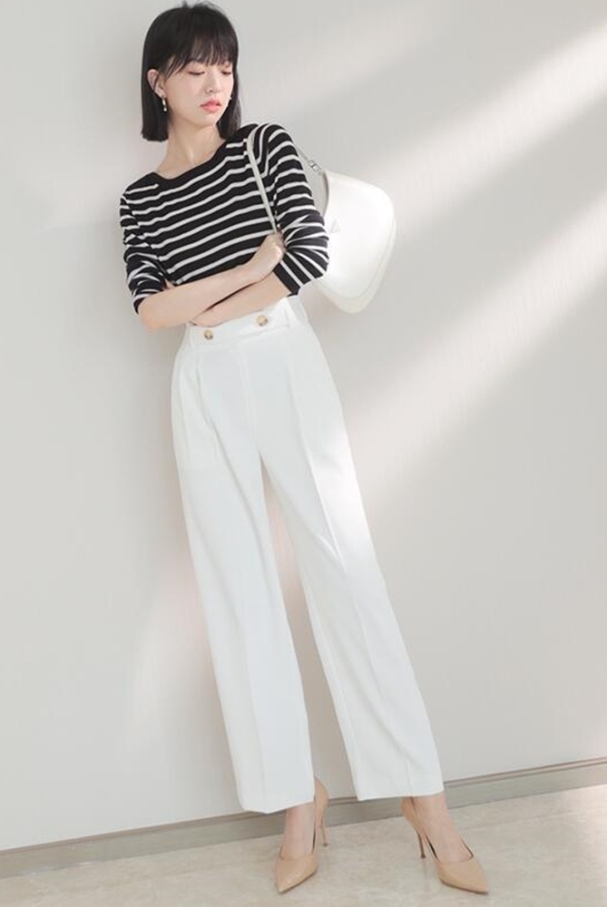 雙釦打褶西裝褲 三色