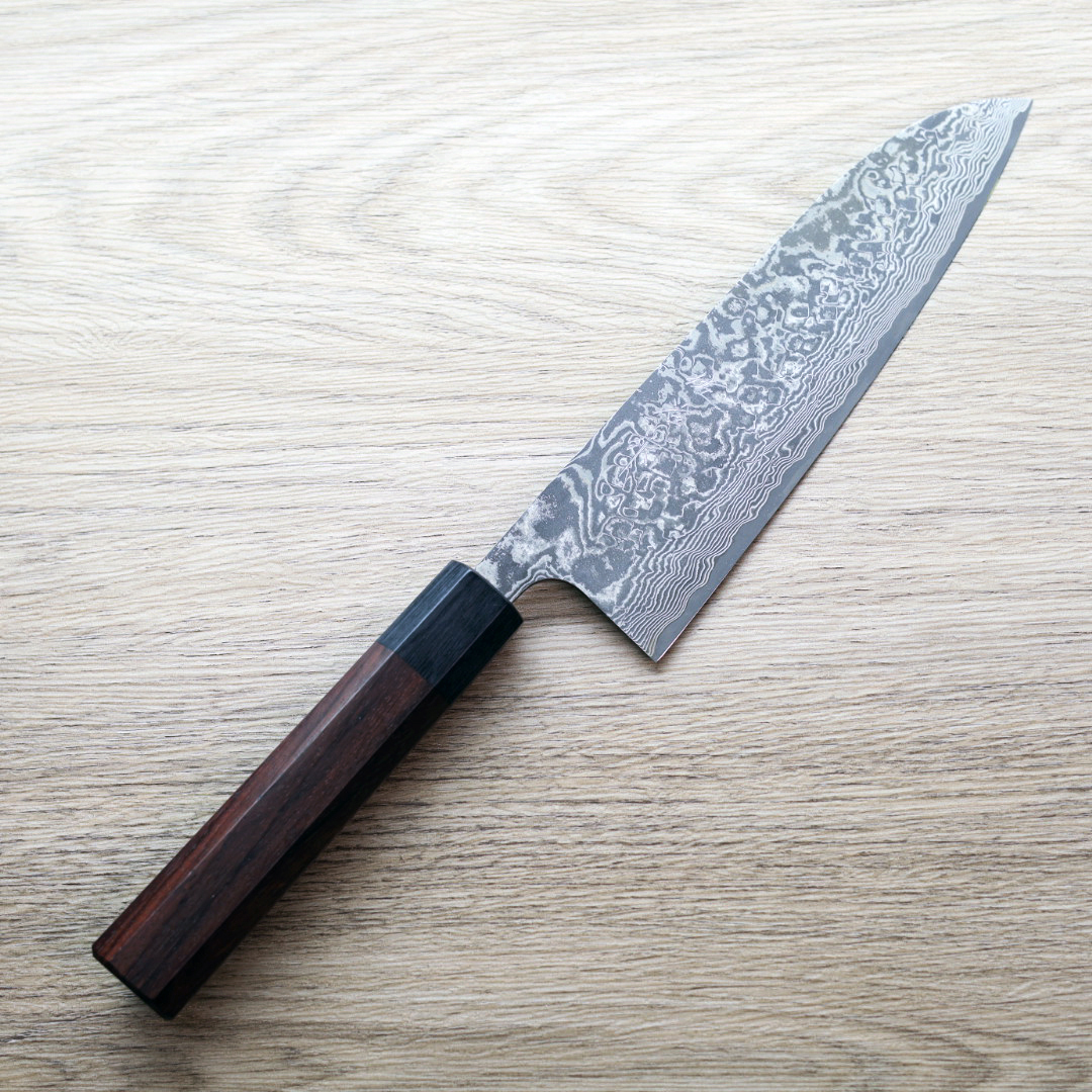 佐治武士 三德 180mm R2粉末HSS鋼 大馬士革