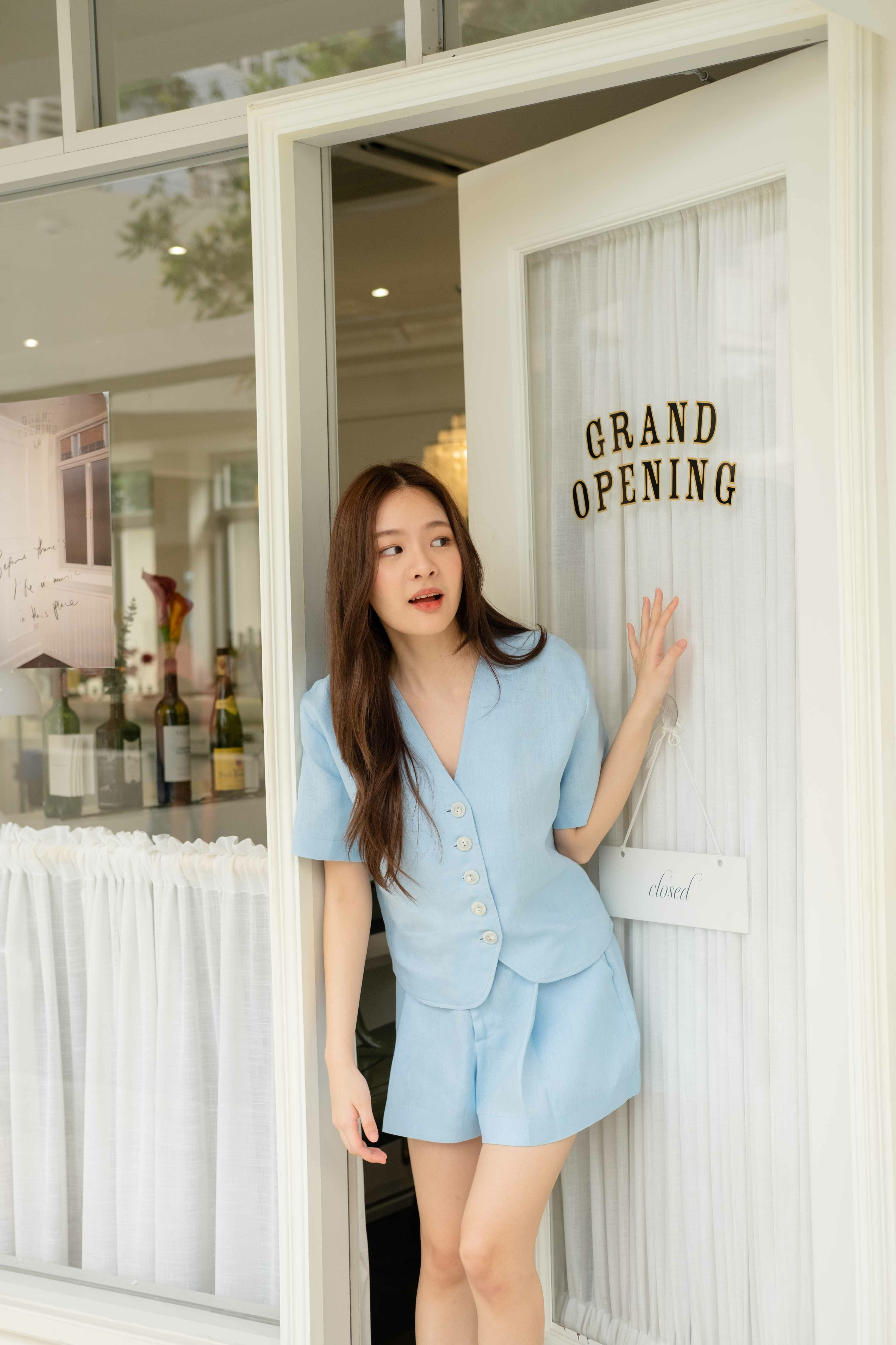 Pernille Linen Coordinates - Blue