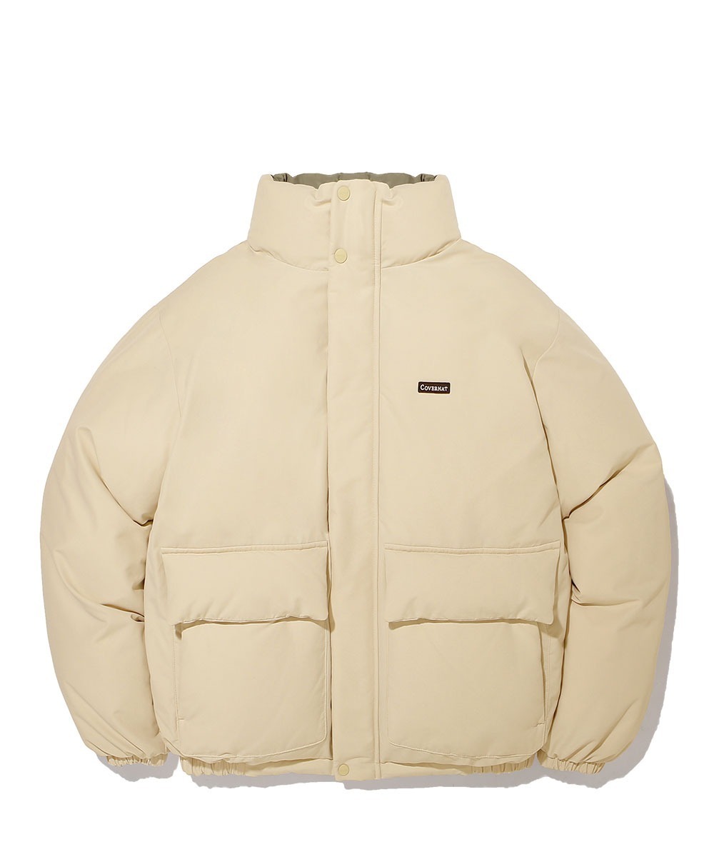 COVERNAT  RDS 豹紋 雙面 短款 羽絨外套 米色