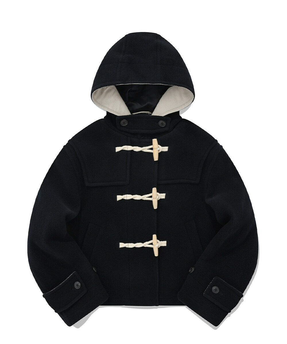 COVERNAT 短版 繩扣 大衣 外套 海軍藍 女款