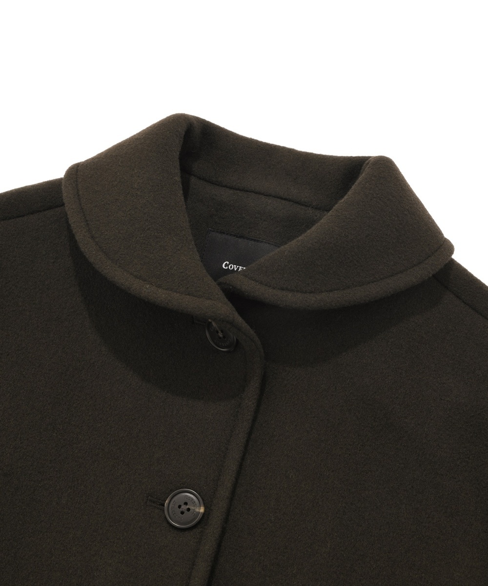 COVERNAT 圓領 大衣 外套 棕色 女款