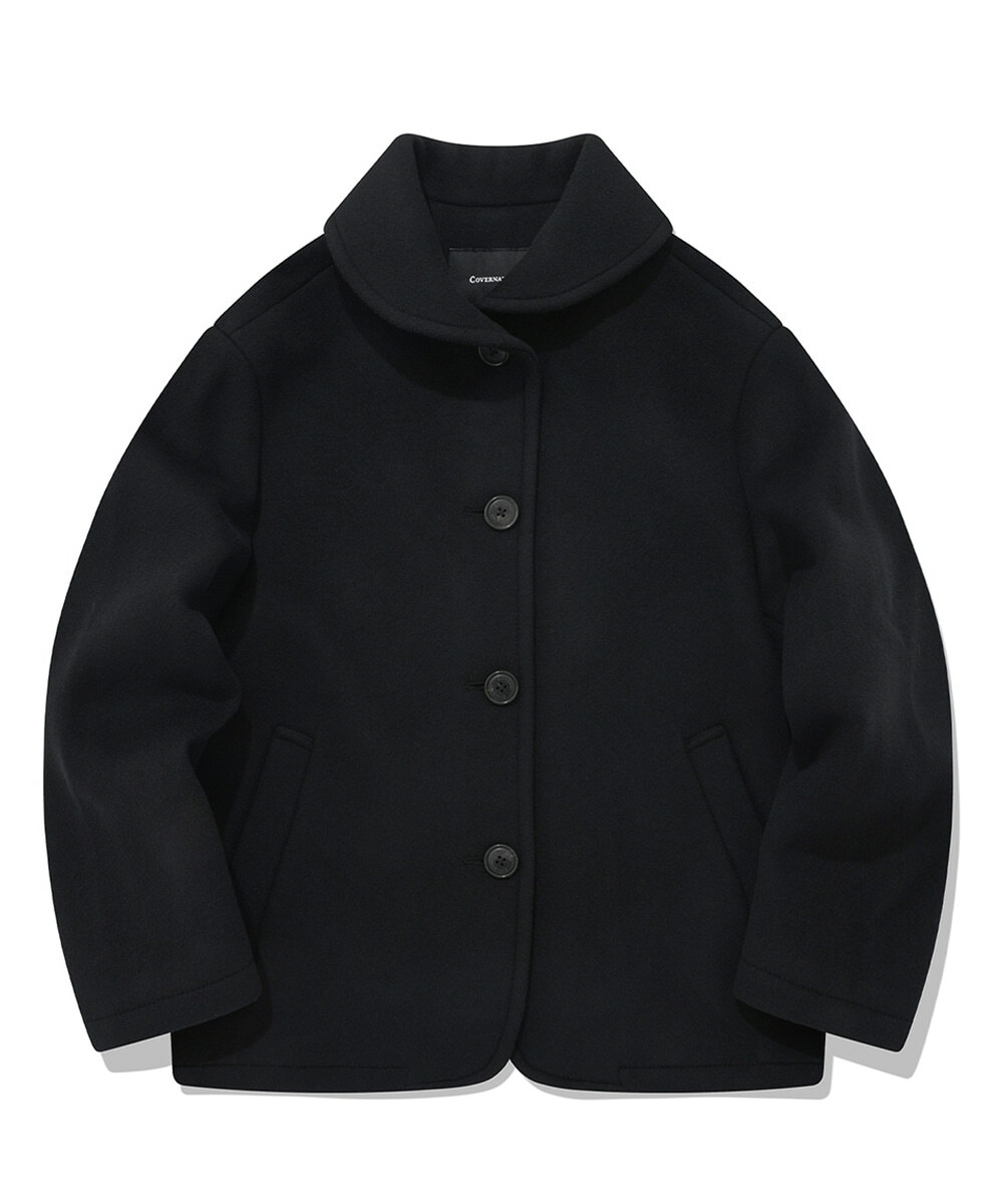 COVERNAT 圓領 大衣 外套 海軍藍 女款