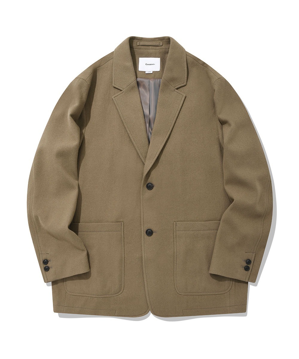 COVERNAT 羊毛 舒適 夾克外套 大衣 米色