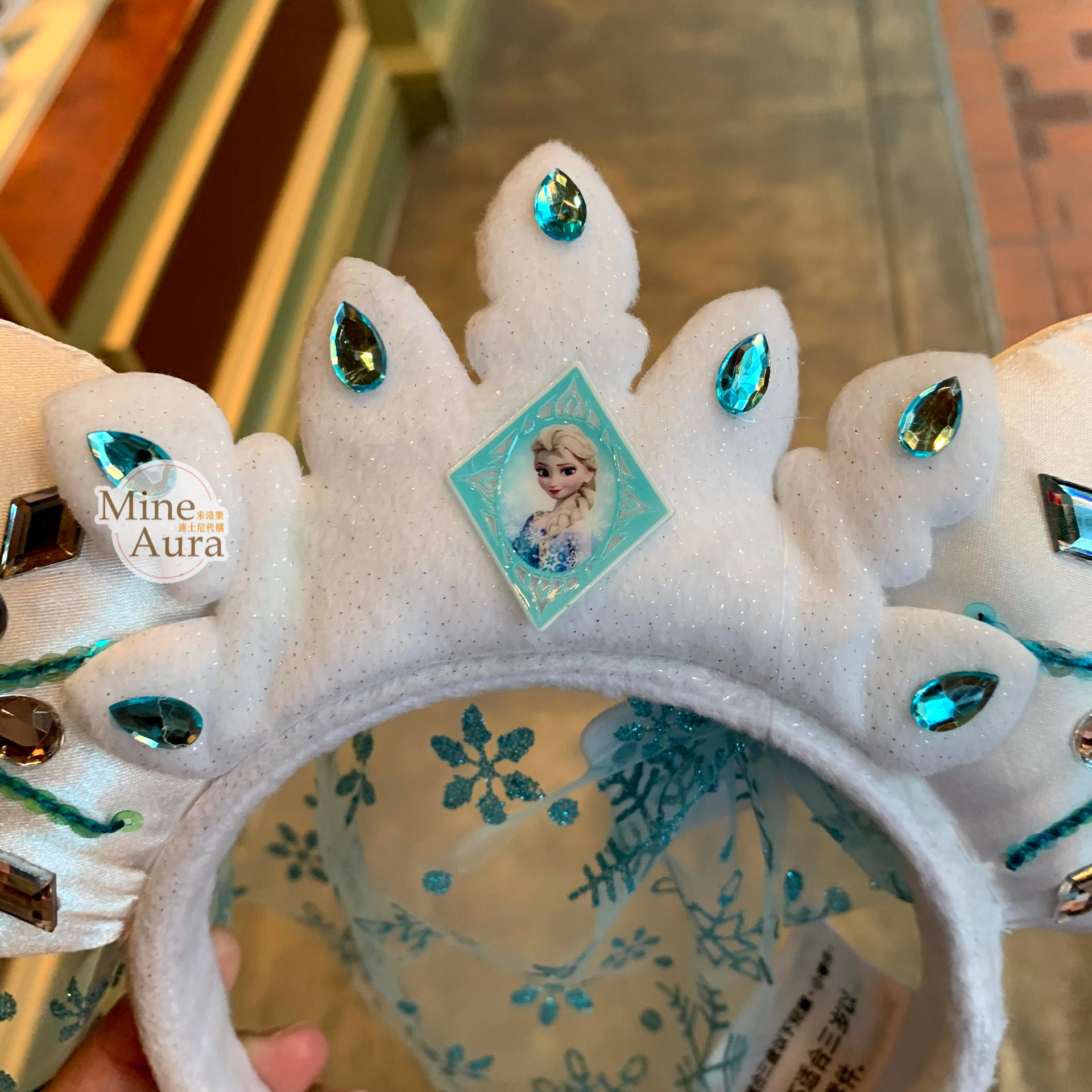 冰雪奇緣 Frozen 頭紗亮鑽 米奇耳朵造型 髮圈 髮箍 -香港迪士尼樂園