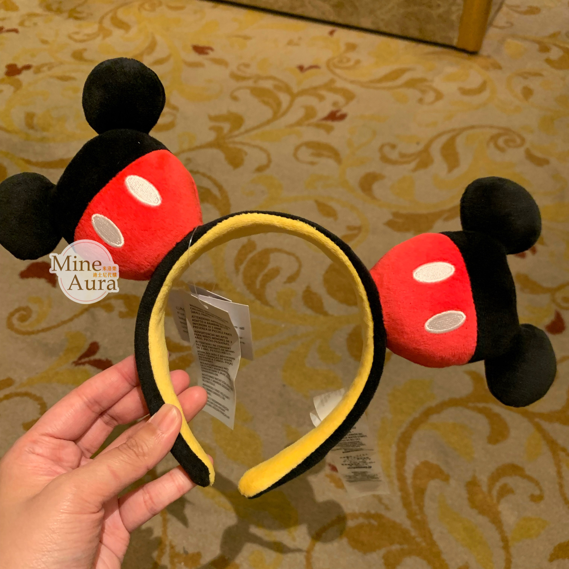 米奇 Mickey 雙米奇頭 絨毛 造型 髮圈 髮箍 -香港迪士尼樂園