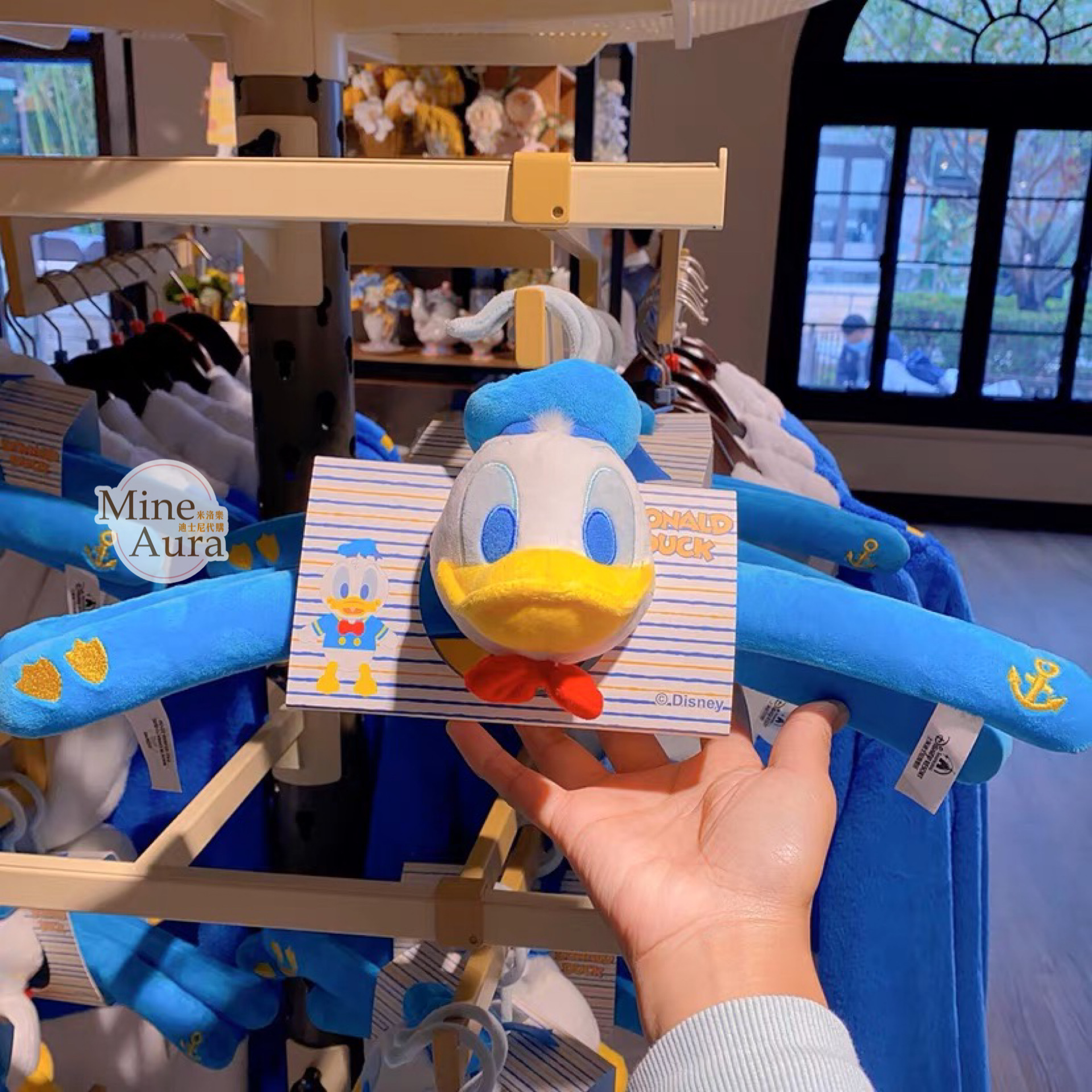 唐老鴨 Donald 大頭絨毛造型 衣架 2入組 -上海迪士尼樂園