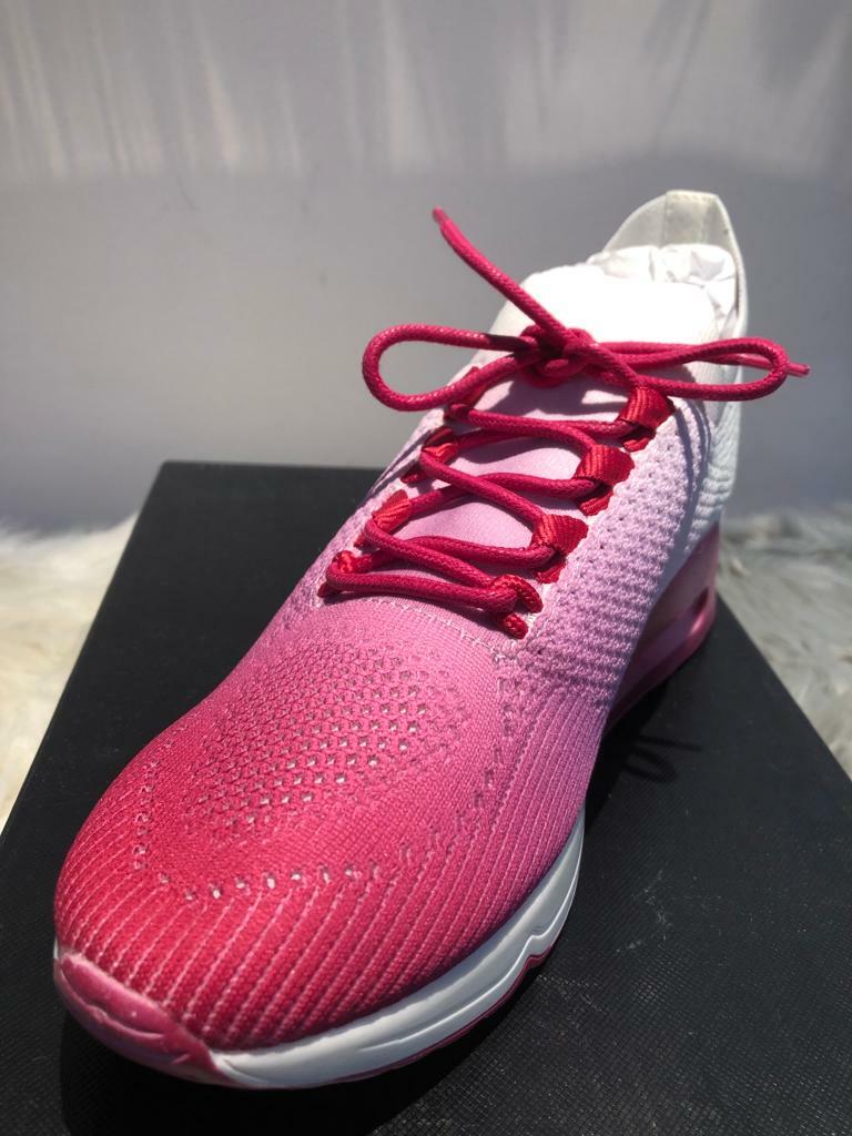 [S] DKNY ASHLY LACE-UP SNEAKER,PINK/WHITE, K1174396-FCH/WHT (SD258)