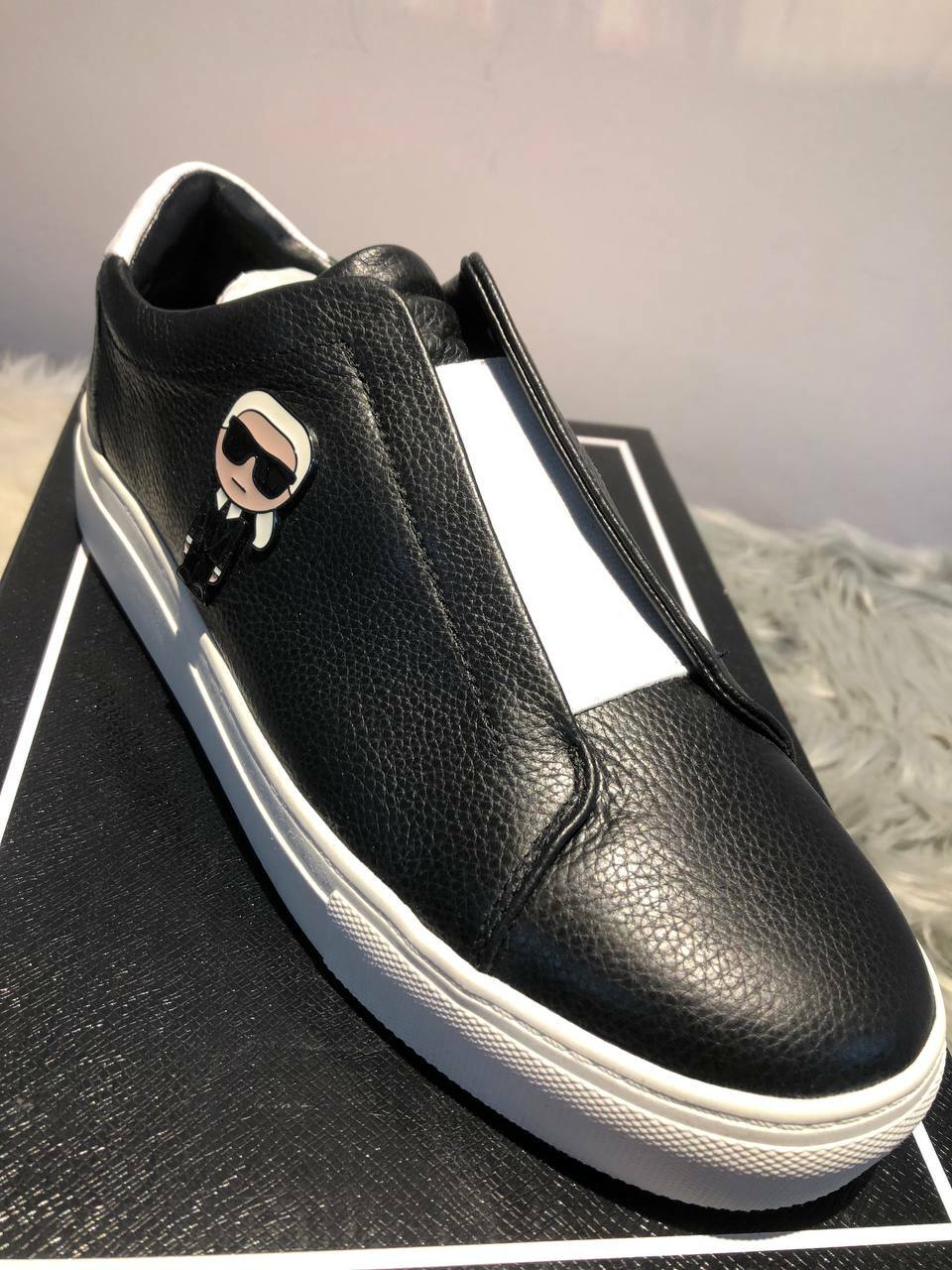 [S] KARL LAGERFELD CECI,BK/BRT WHT,TUM LTR/NAP PU, CECI-BK/BRT WHT [FINAL SALE] (SKL349)