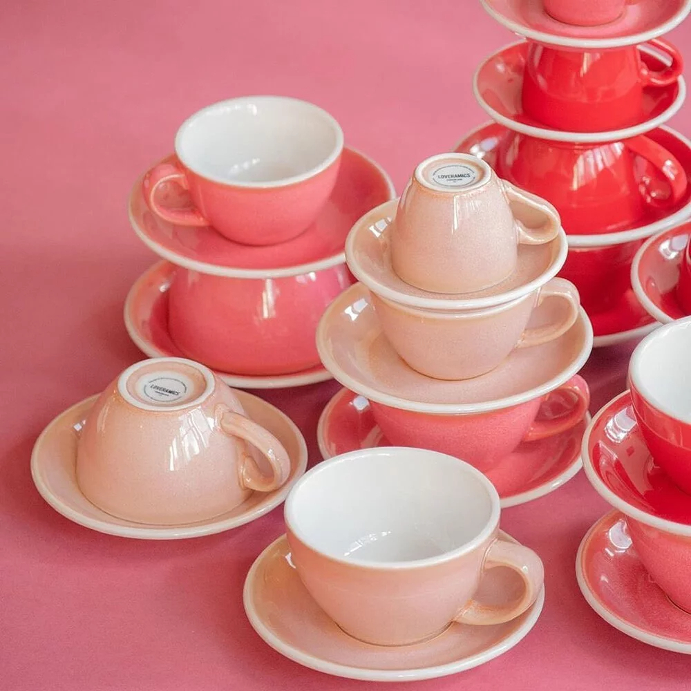 【Hook's嚴選】LOVERAMICS 愛陶樂 | 蛋形系列 - 職人色卡布奇諾杯盤組200ml (10色可選)