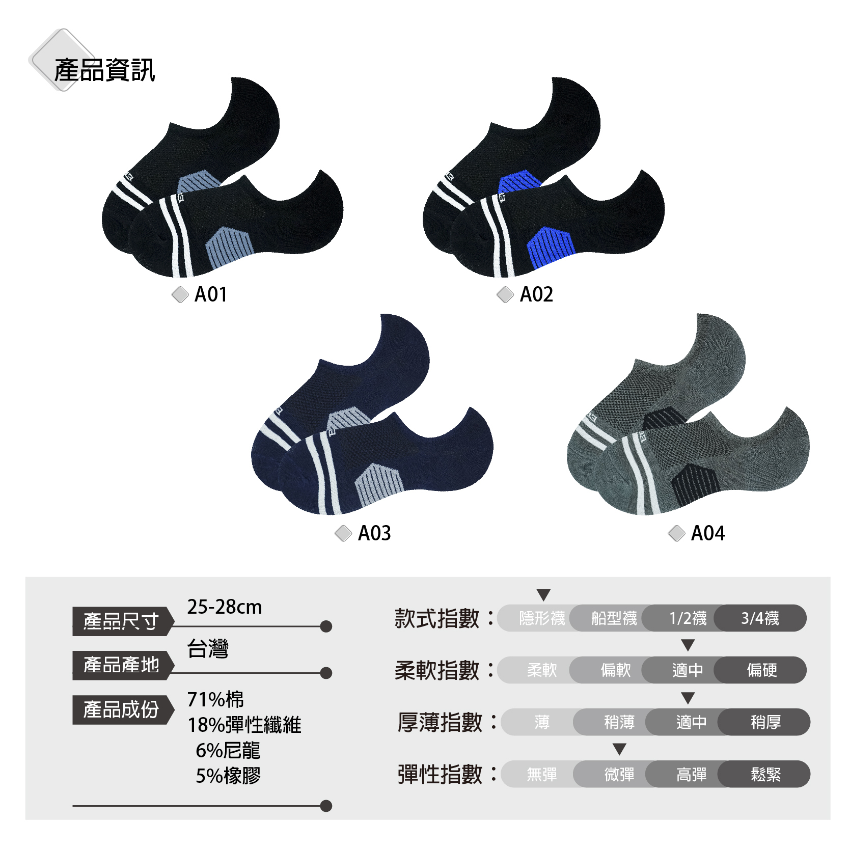 B3096-9-抗菌消臭男足弓襪套