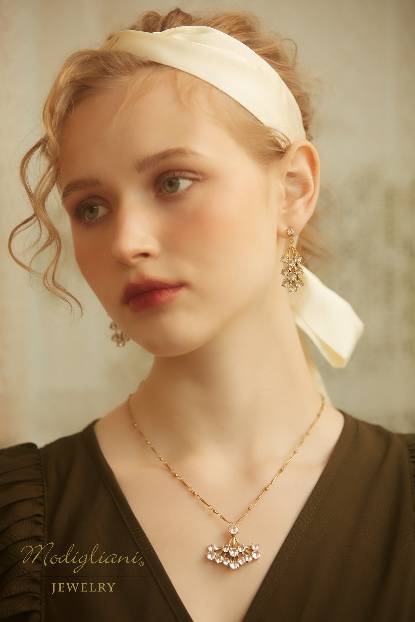 黃銅飾品,黃銅,鋯石,長項鍊,華麗,搶眼,項鍊