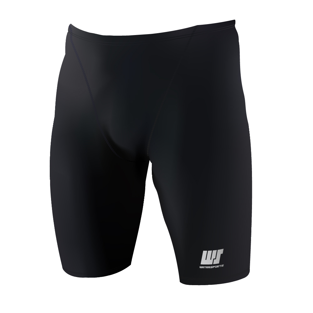 男士機能性面料 V-cut 及膝泳褲 - 黑