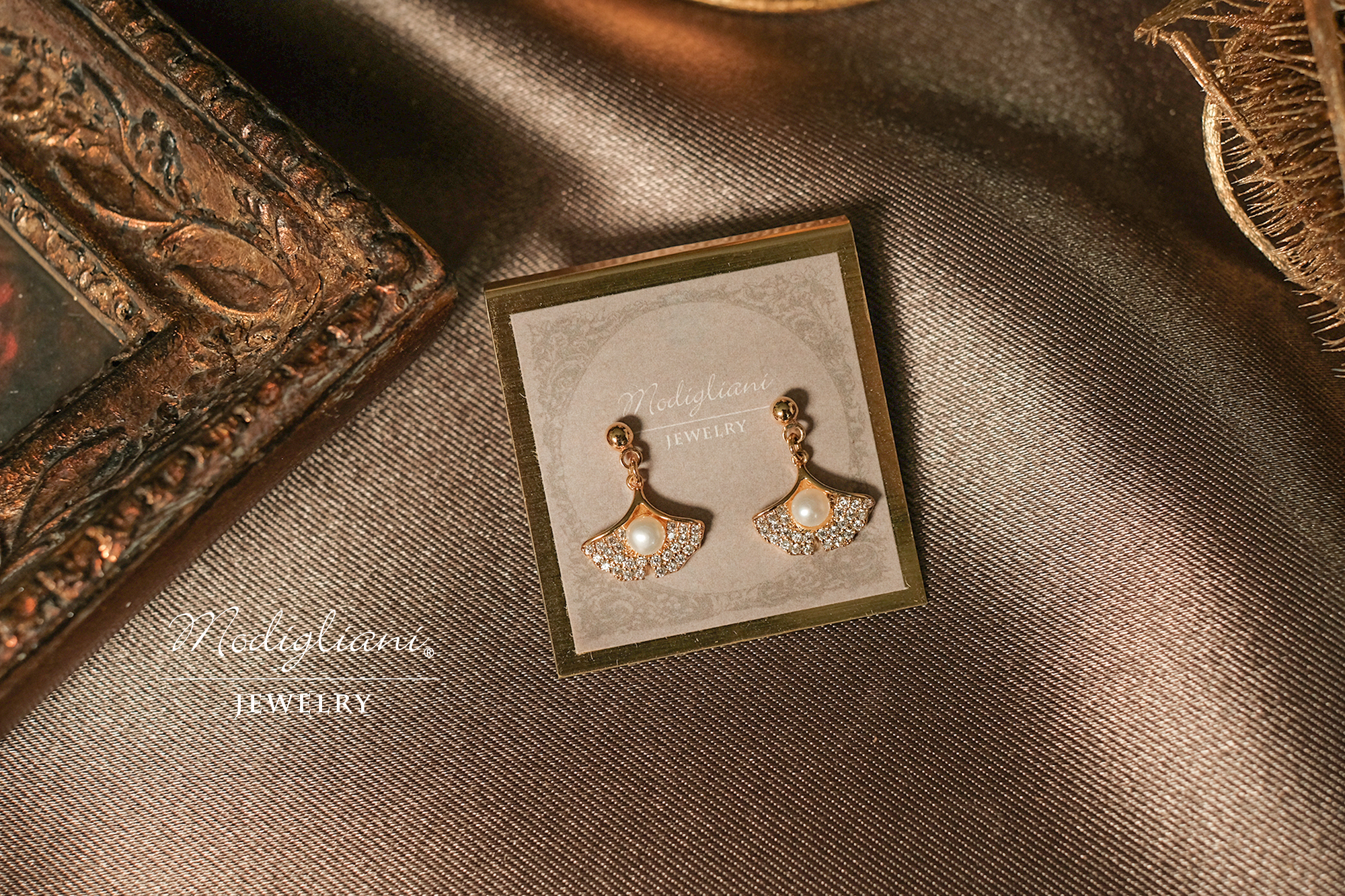 黃銅飾品,黃銅,銀杏,百搭,花草,氣質,18K金,天然珍珠,仙女,鋯石,耳環