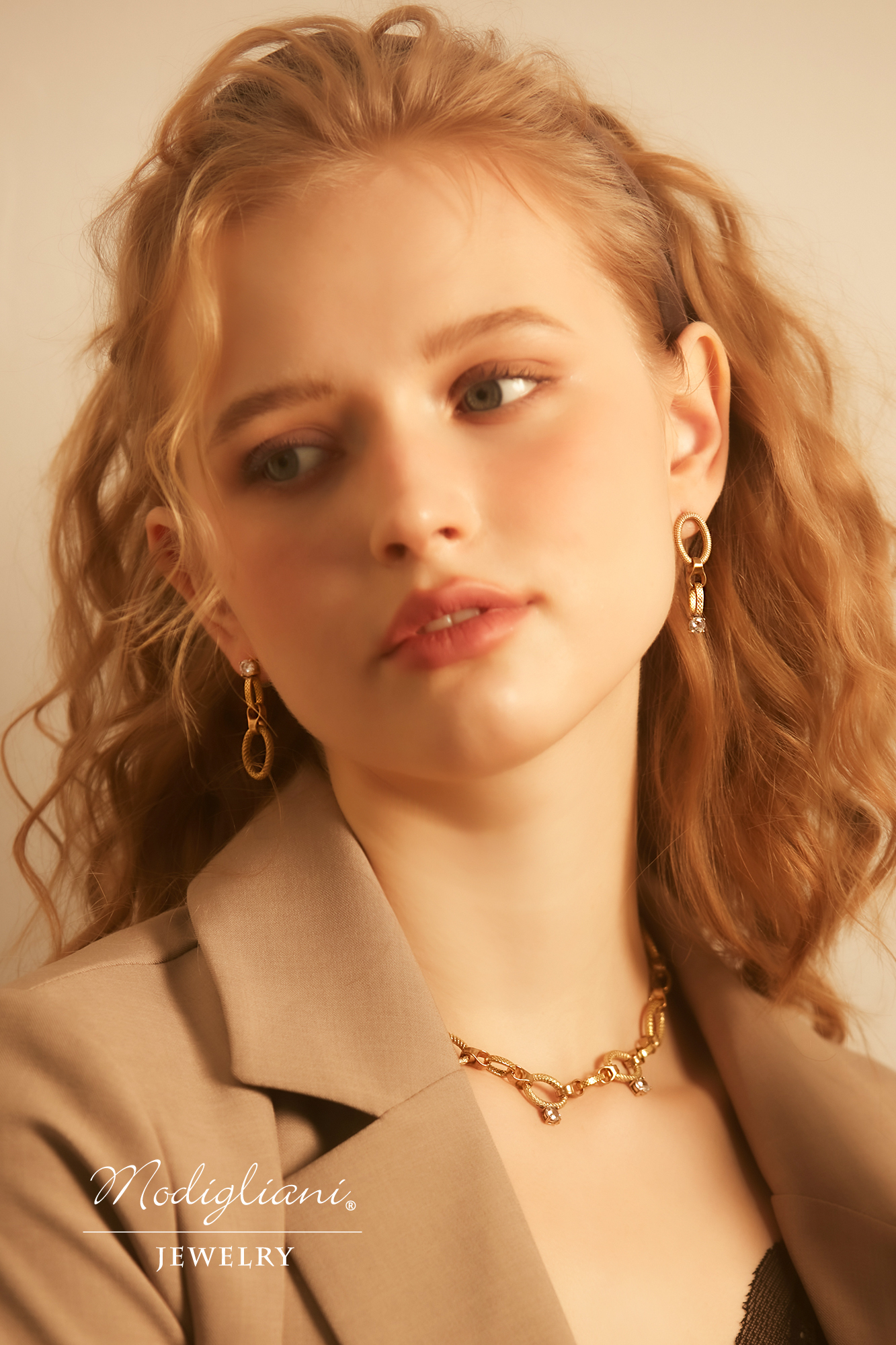 黃銅飾品,耳環,飾品,黃銅,鋯石,個性,不對稱,垂墜式耳環