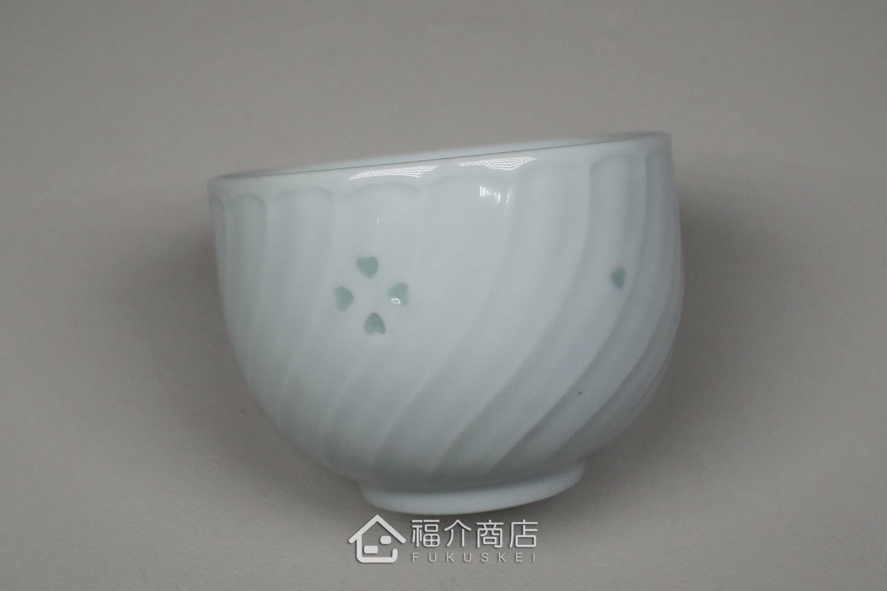 日本白青色陶瓷茶杯