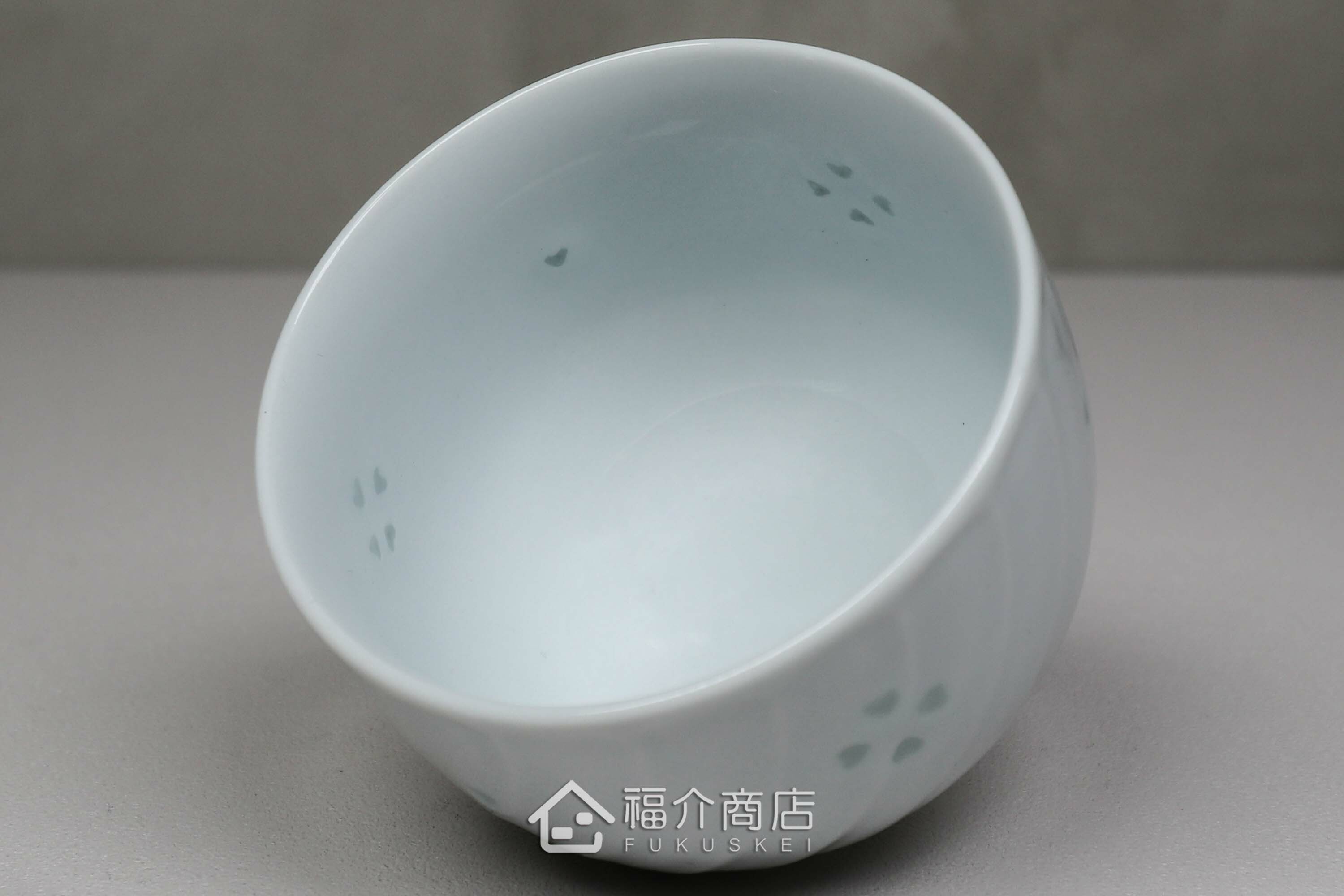 日本白青色陶瓷茶杯