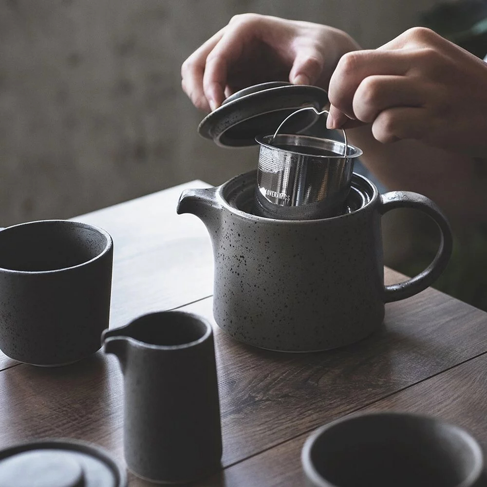 【Hook's嚴選】LOVERAMICS 愛陶樂 | 石岩系列 - 糖罐+奶精罐125ml / 馬克杯250ml / 茶壺600ml (花崗岩)