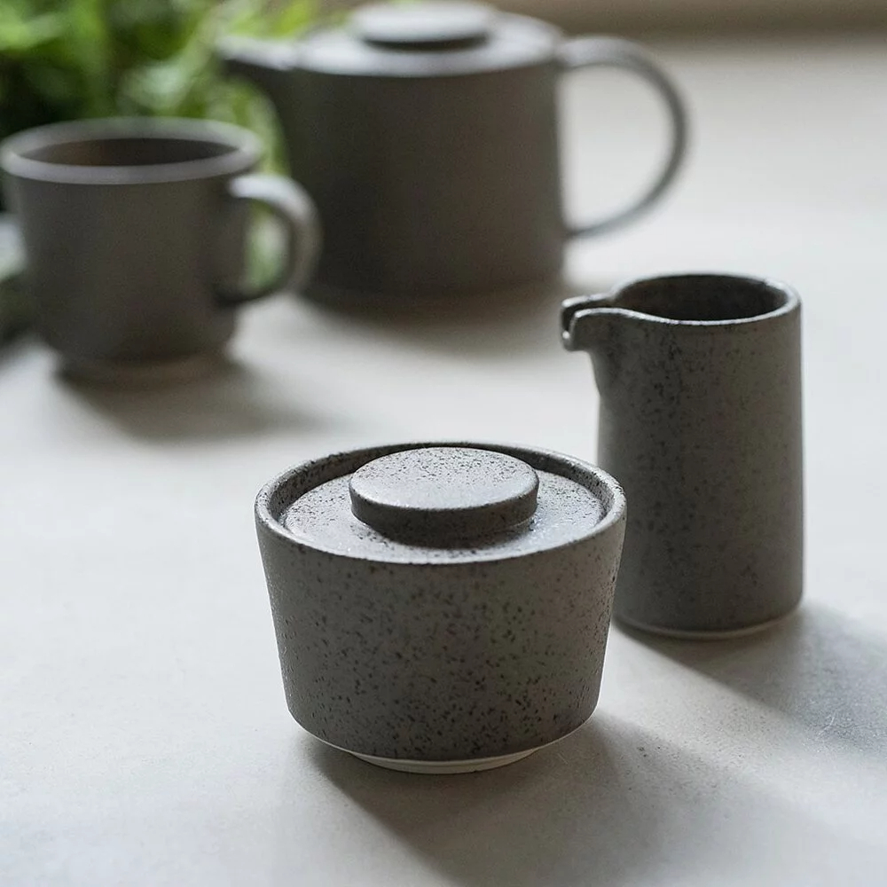【Hook's嚴選】LOVERAMICS 愛陶樂 | 石岩系列 - 糖罐+奶精罐125ml / 馬克杯250ml / 茶壺600ml (花崗岩)