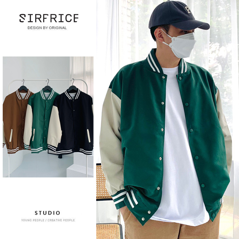 棒球外套 拼接袖 厚磅尼龍