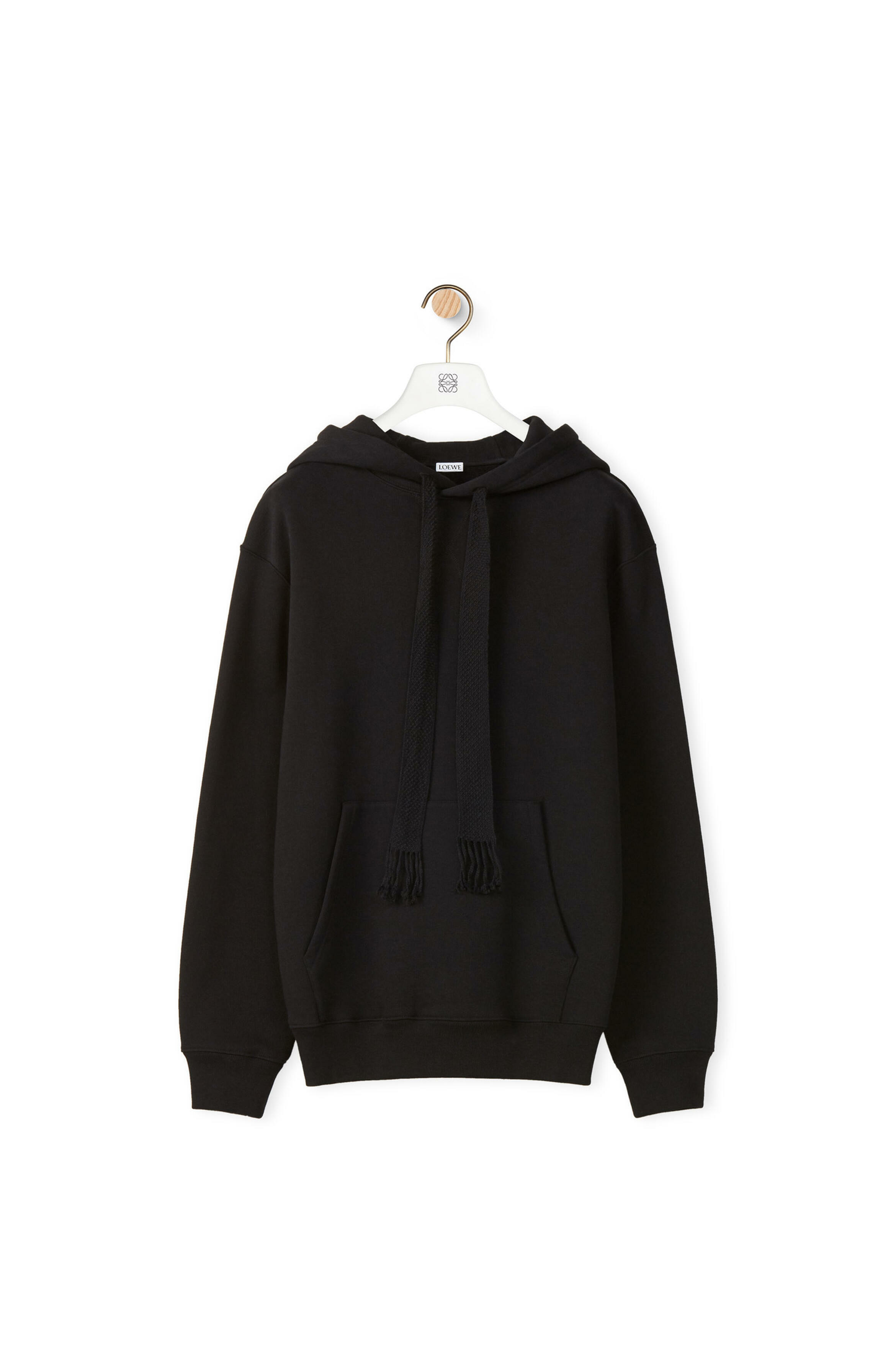 LOEWE｜HOOD/ZIP-UP (Hooded in cotton (H526Y25X63 1100)) Relaxed fit hoodie in cotton Black - LOEWE