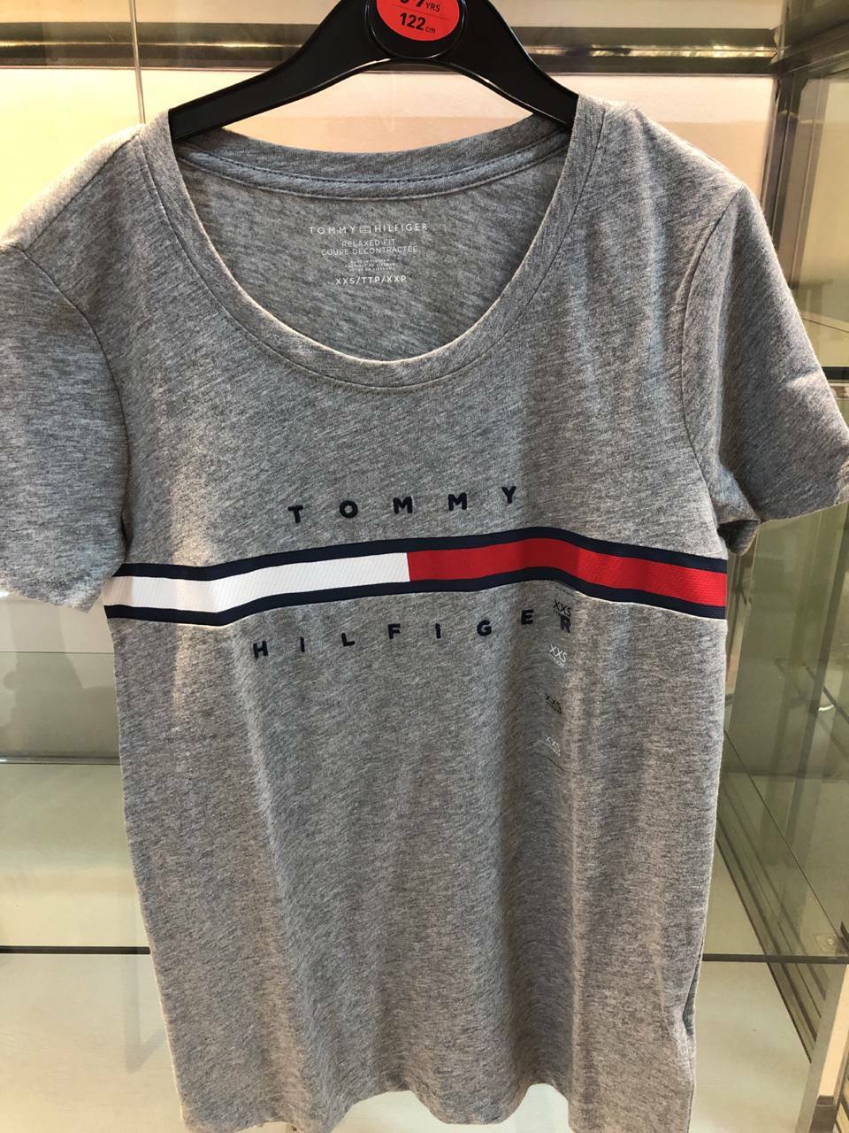 [S] TOMMY HILFIGER ESSENTIAL FLAG T-SHIRT,GREY, 7691683-037 (STH65)