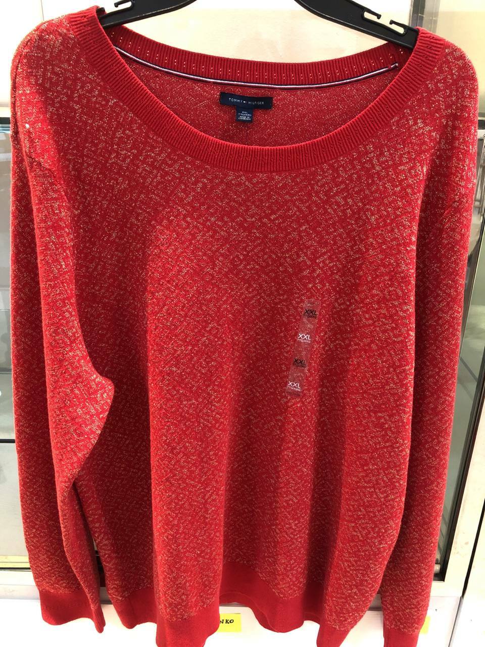 [S] TOMMY HILFIGER LONG SLEEVE SWEATER,RED, 76J2039-600 [FINAL SALE] (STH66)