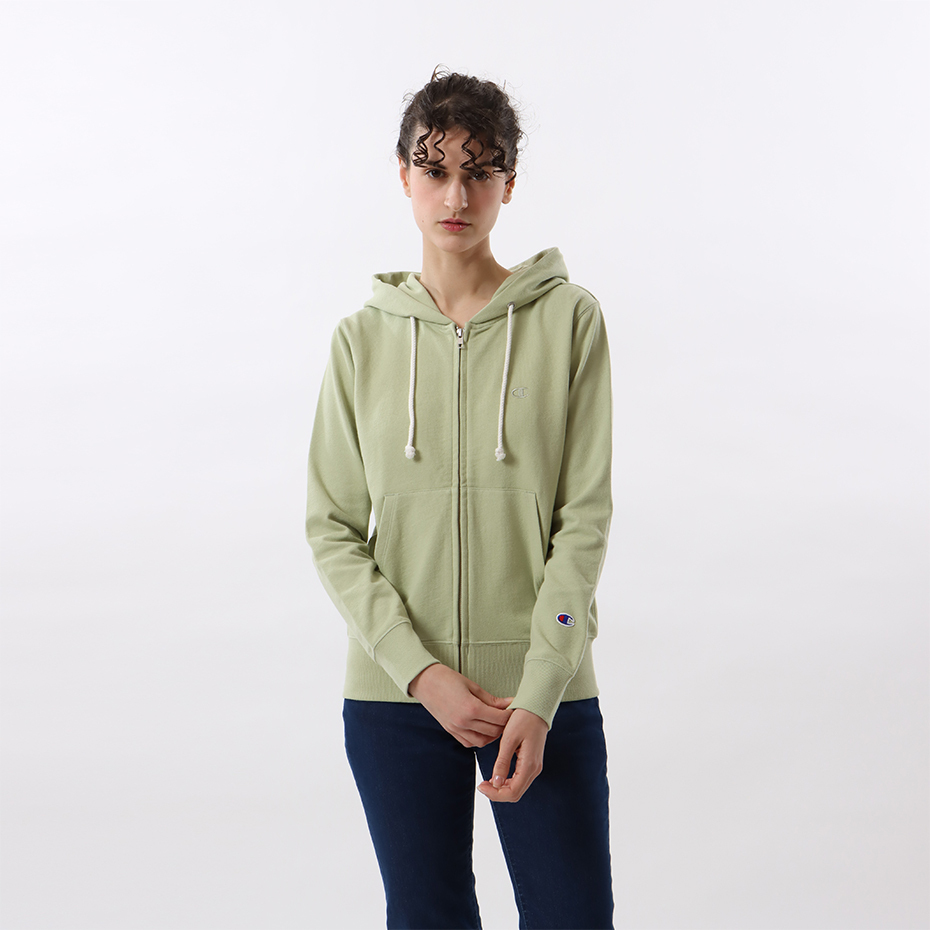 女款- BASIC 小C素面連帽外套-淺綠（CW-T109-580）