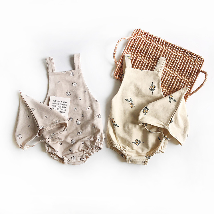 花花吊帶包屁褲｜含帽