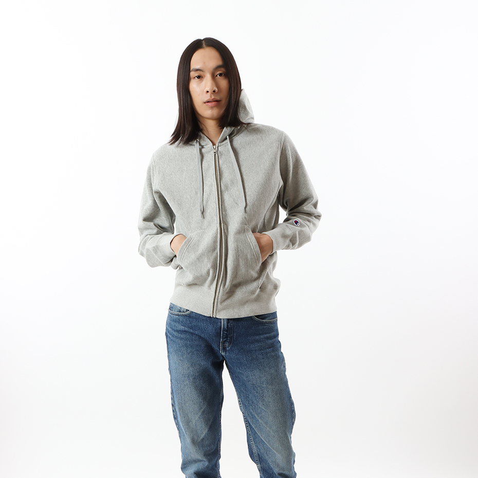 男款-REVERSE WEAVE®系列 10oz經典連帽外套-灰色（C3-K101-070）