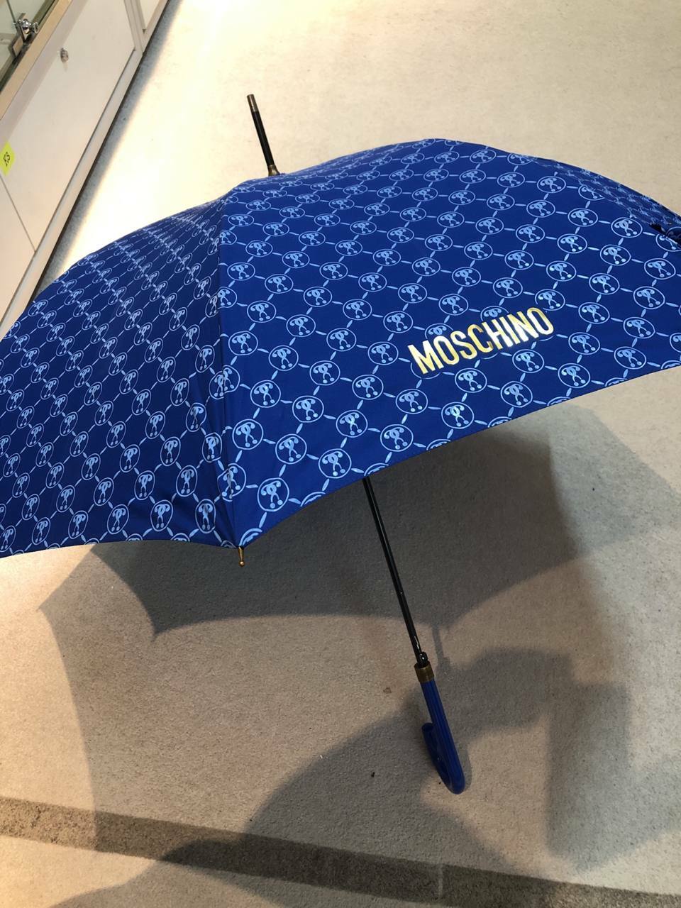 [S] MOSCHINO BLUE MOSCHINO LOGO LONG UMBRELLA, 8270 63AUTO F (SM239)