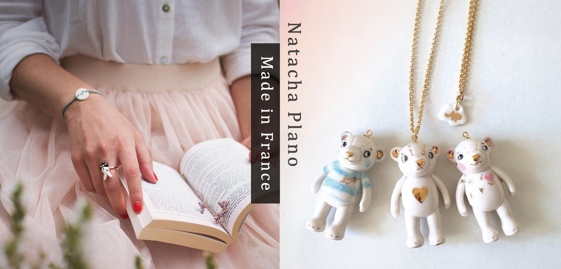 Natacha Plano,飾品控,項鍊,耳環,胸針, 琺瑯飾品、陶瓷飾品,法式時尚,熊熊項鍊,gummy bear