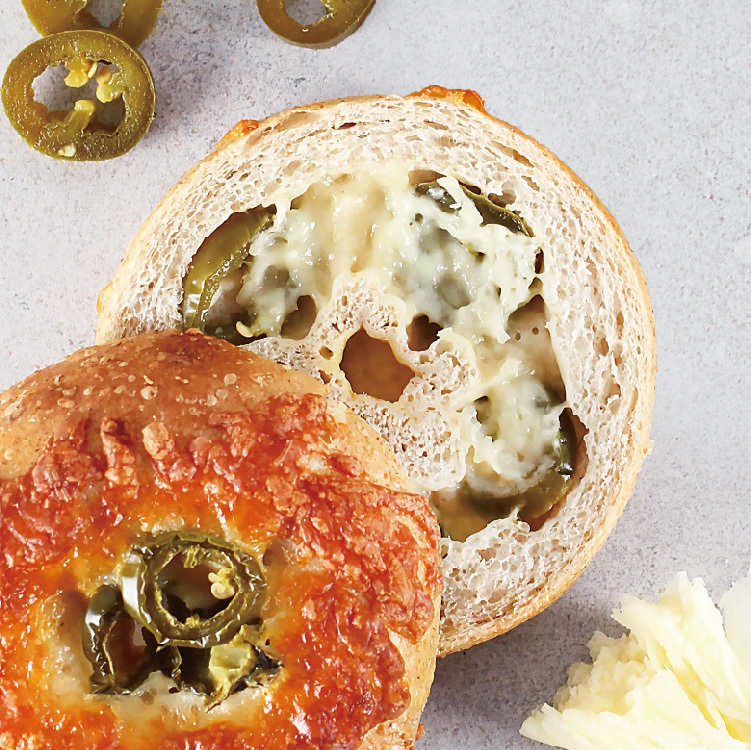 石臼全麥墨西哥辣椒起士貝果(奶素)