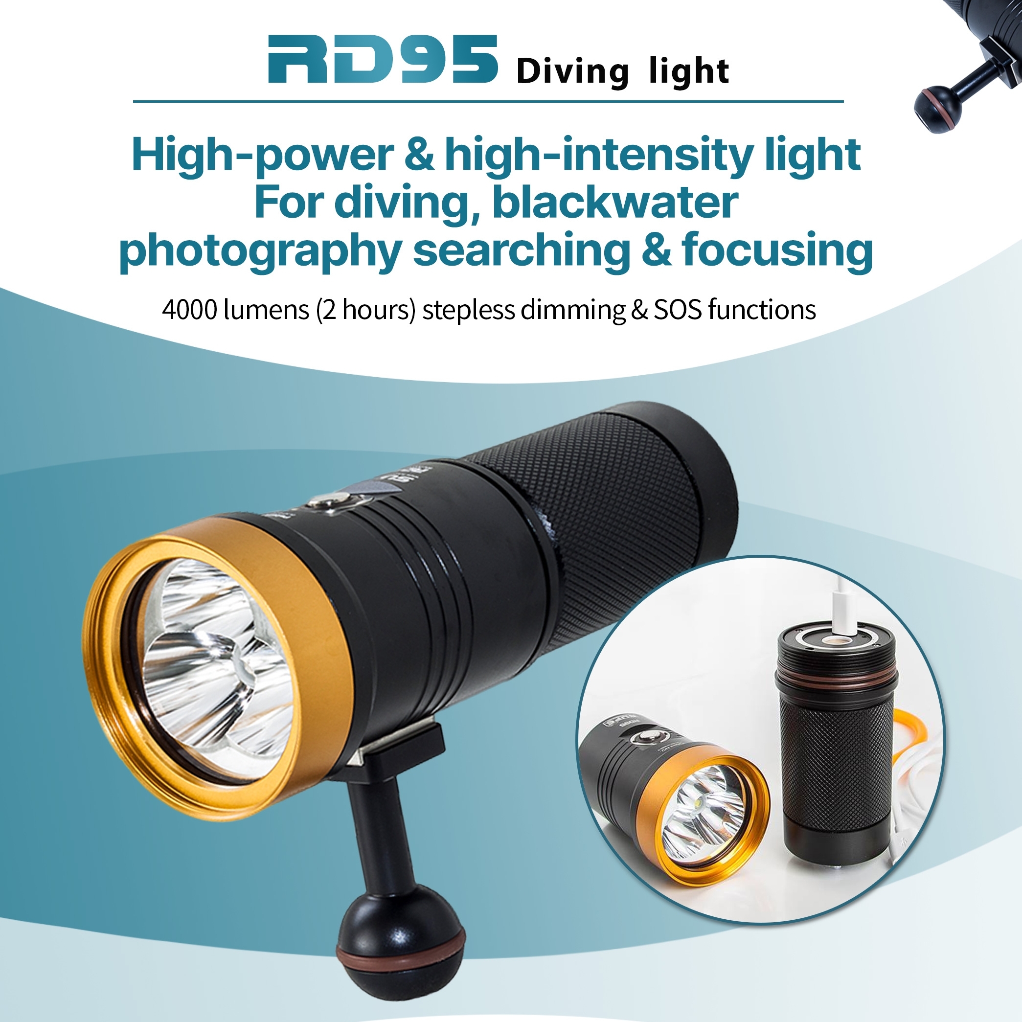 ▲SUPE RD95 手電筒 4000流明