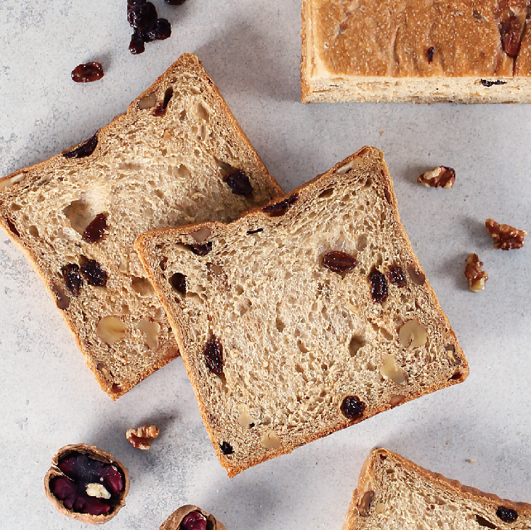 黑糖核桃葡萄吐司 (奶素)