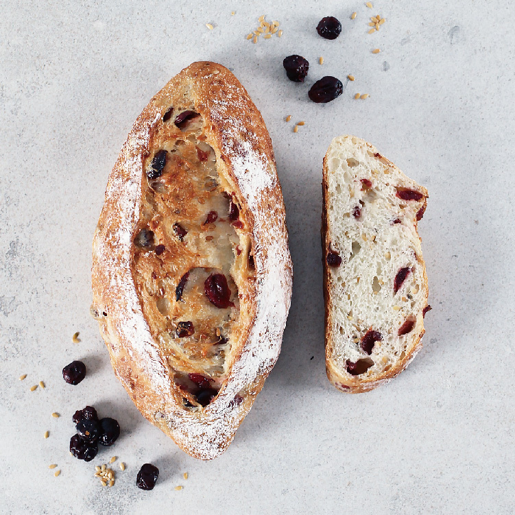 Flaxseed Cranberry French Bread