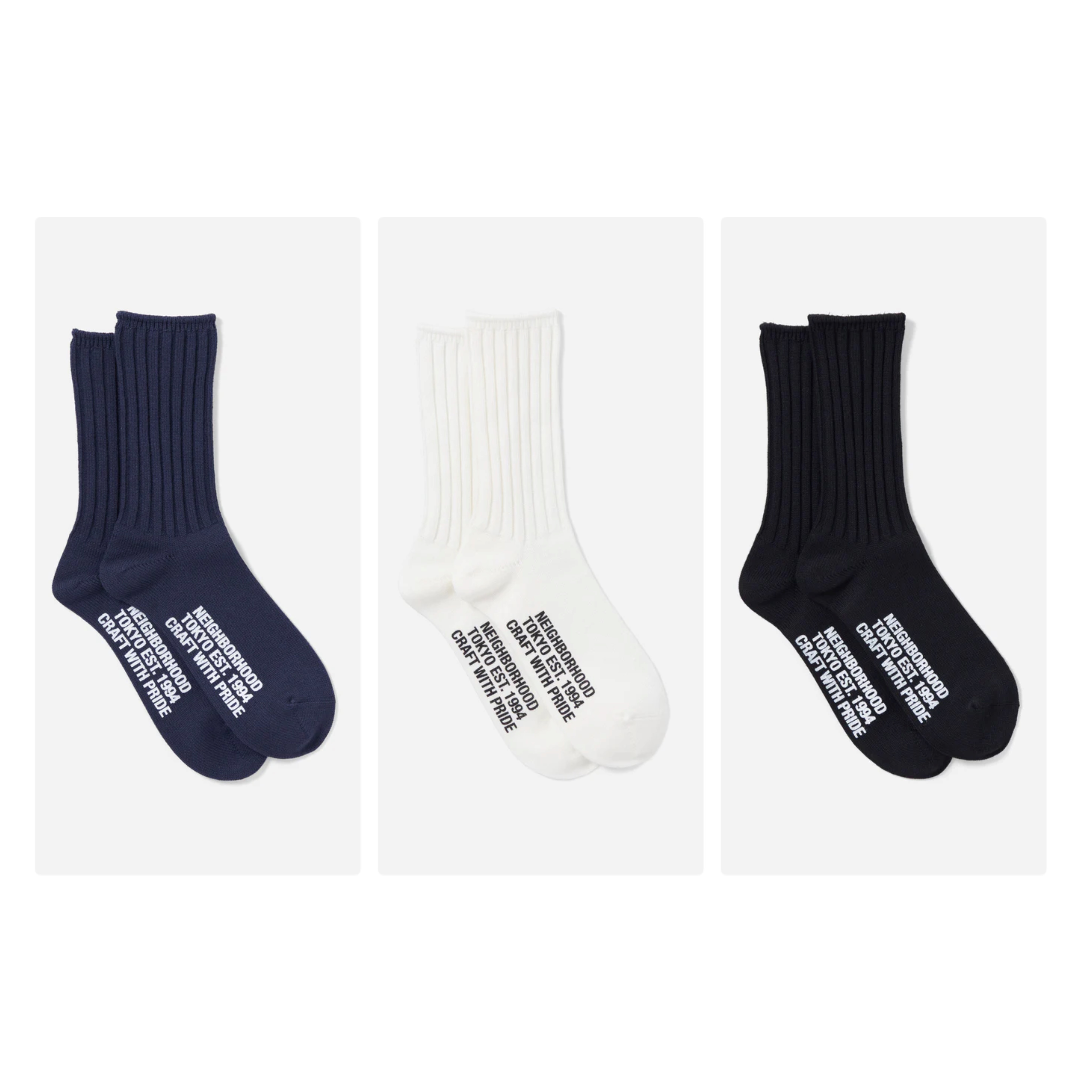 NEIGHBORHOOD RIB / CA-SOCKS city boy 素面襪子 長襪 3色 現貨