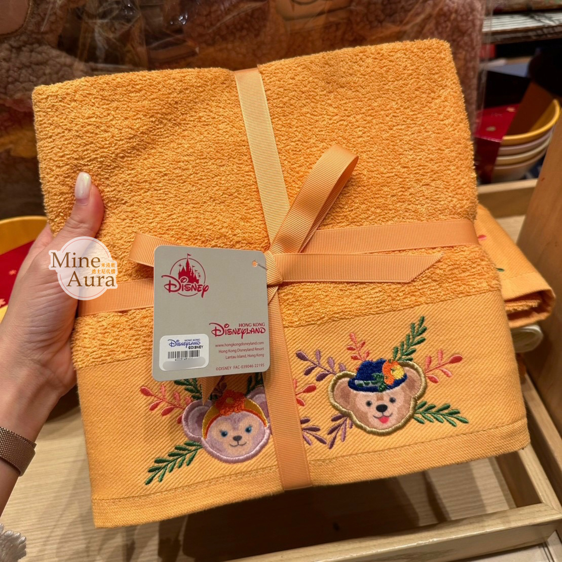 (現貨) 秋日系列 達菲 Duffy 雪莉玫 ShellieMay 刺繡 毛巾 2入組 浴巾 -香港迪士尼樂園