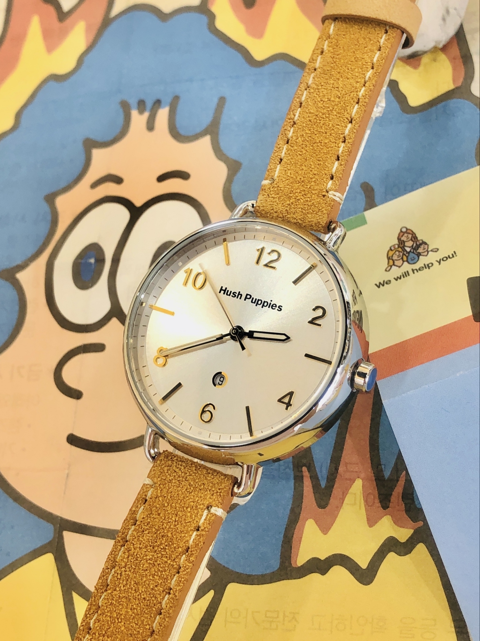 【Hush Puppies】麂皮質感三針腕錶 HP.3874L.2517 35mm 現代鐘錶