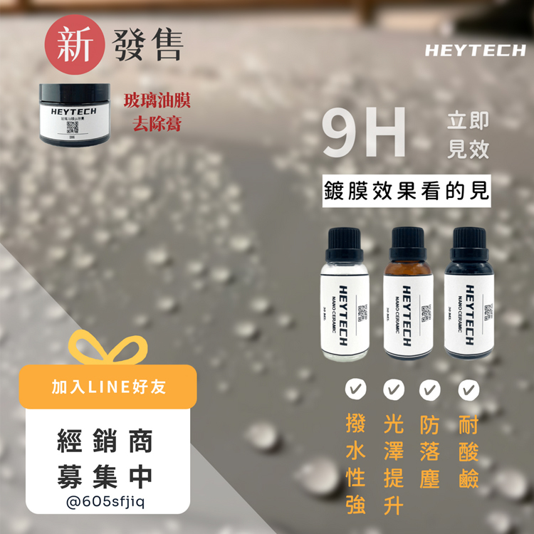 heytech專業鍍膜劑 便宜好用輕鬆上手效果立即顯現