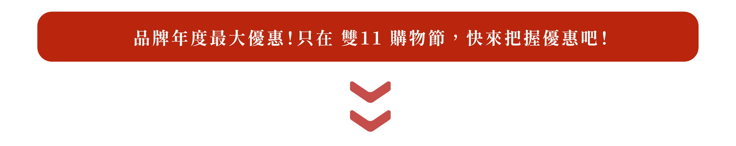 品牌年度最大優惠！只在 雙11 購物節，快來把握優惠吧！