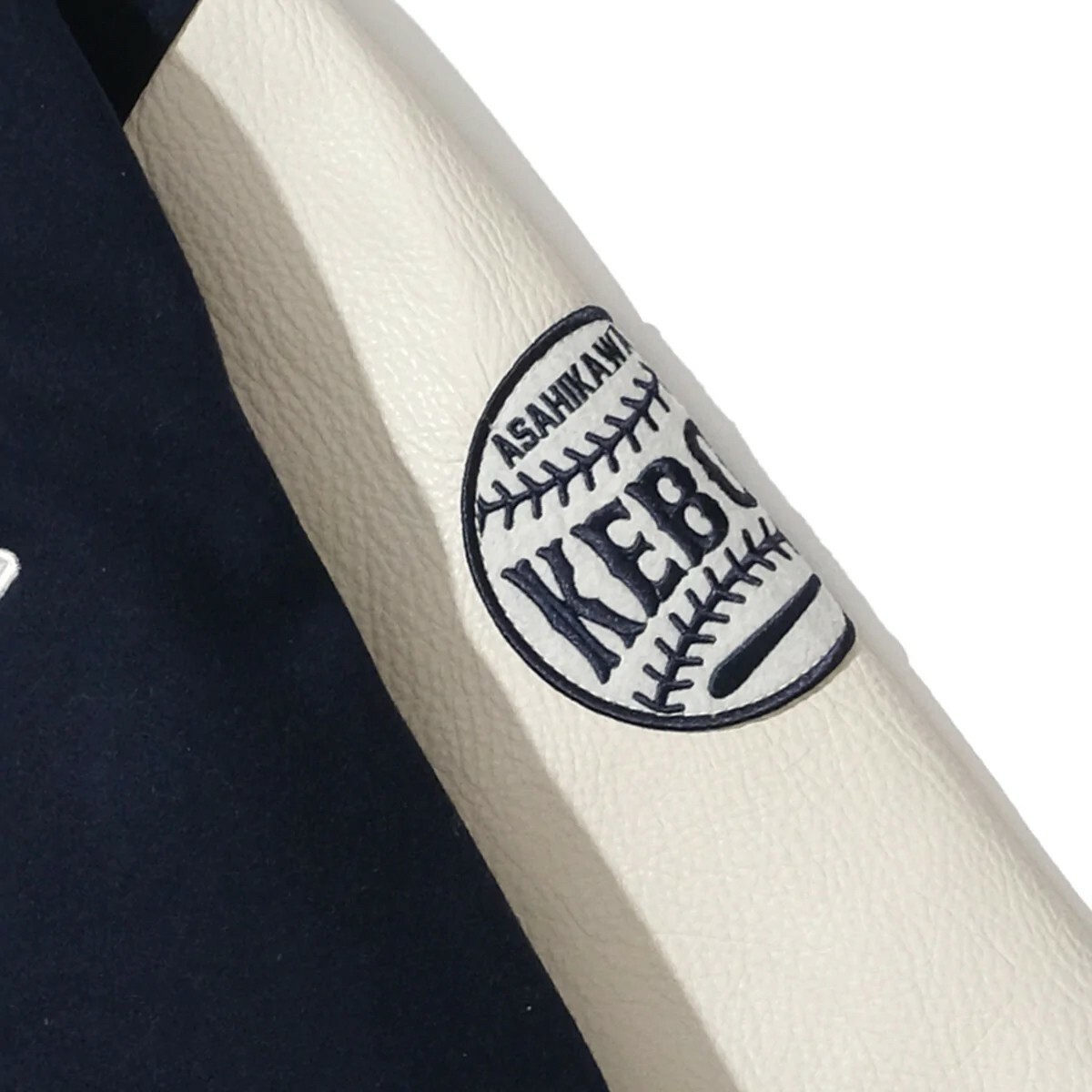 けけ　KEBOZ MELTON &LEATHERVARSITYJACKET KEBOZ - MELTON & LEATHER VARSITY JACKET / NAVY