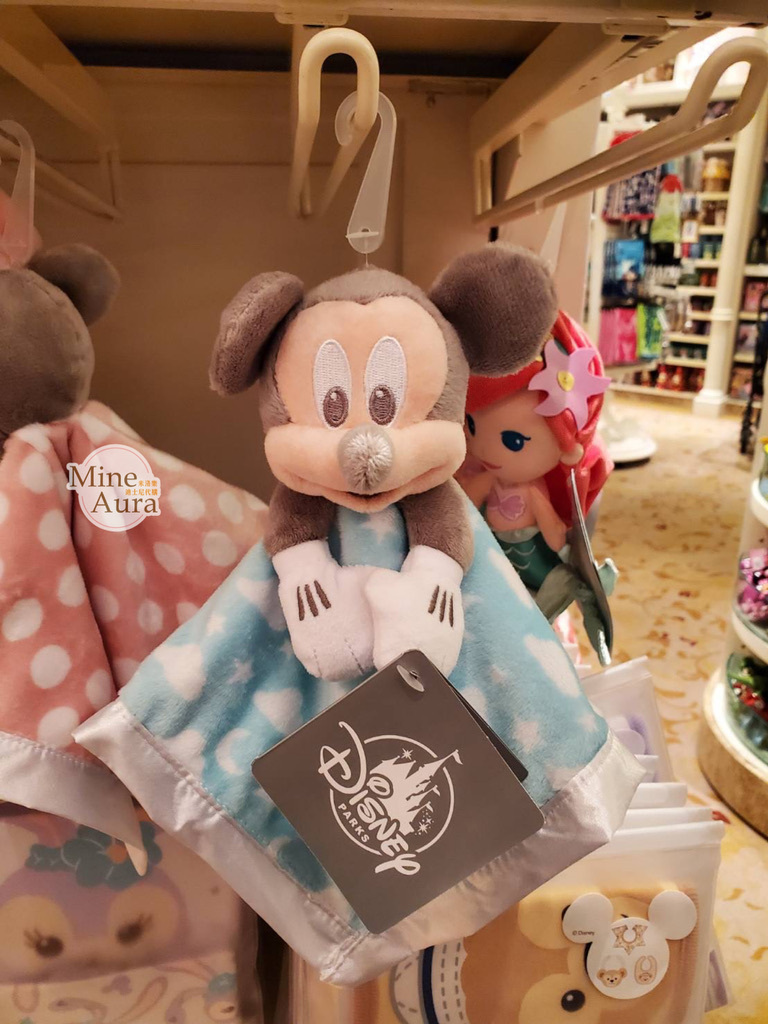 (全新NG品現貨) 米奇 Mickey baby藍 大頭絨毛 安撫巾 口水巾 嬰兒用品 -香港迪士尼樂園