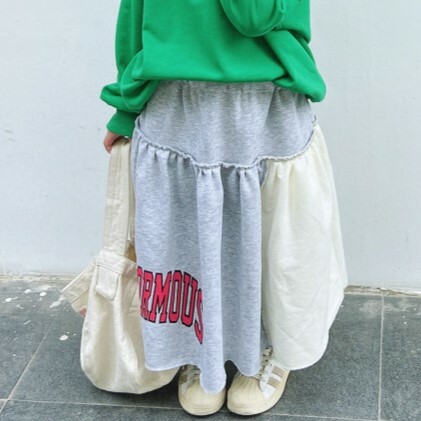 親子款 字母拼接休閒棉裙 #22082