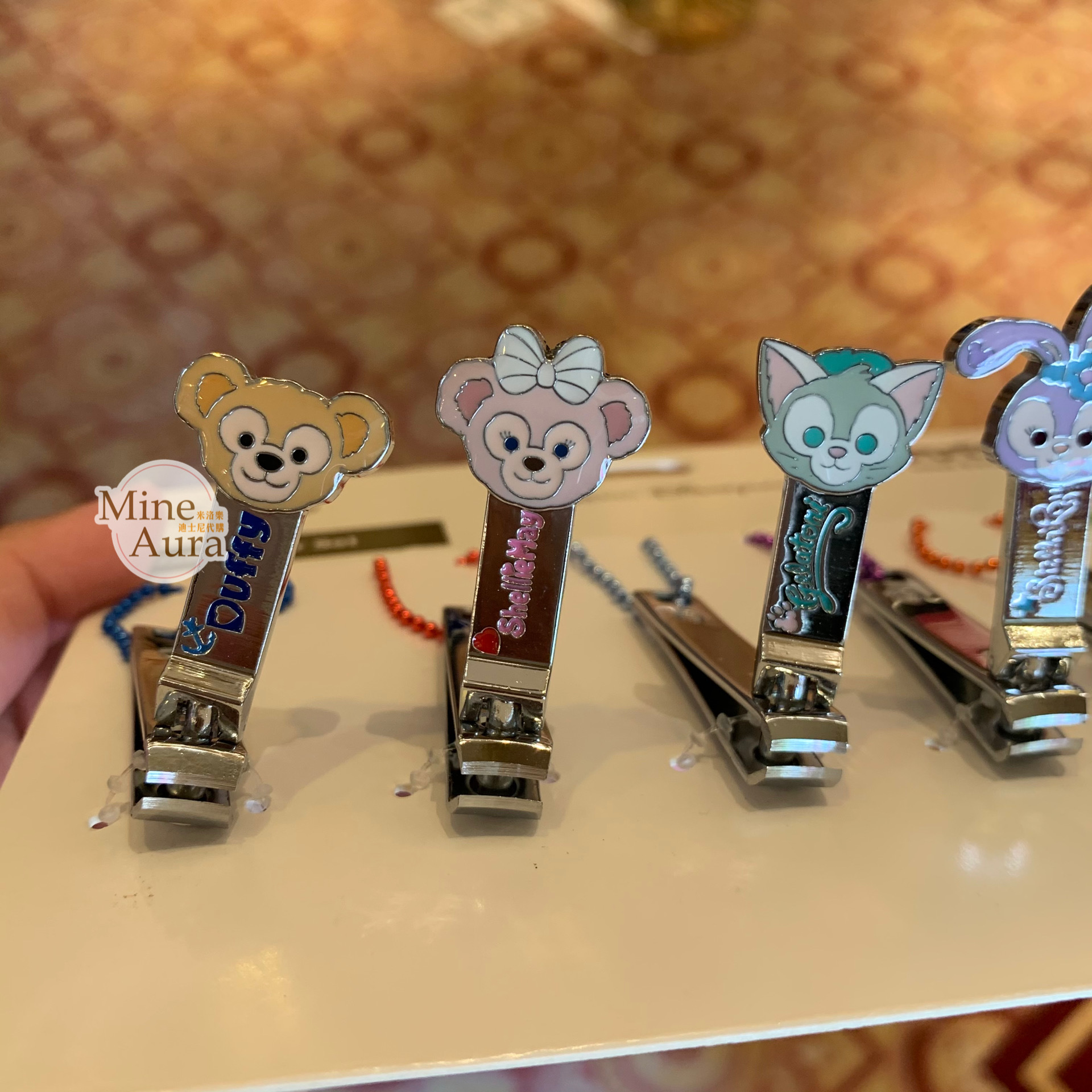 達菲 Duffy 大頭 隨身指甲剪 鑰匙圈 吊飾 6入組 D&F達菲系列 -香港迪士尼樂園