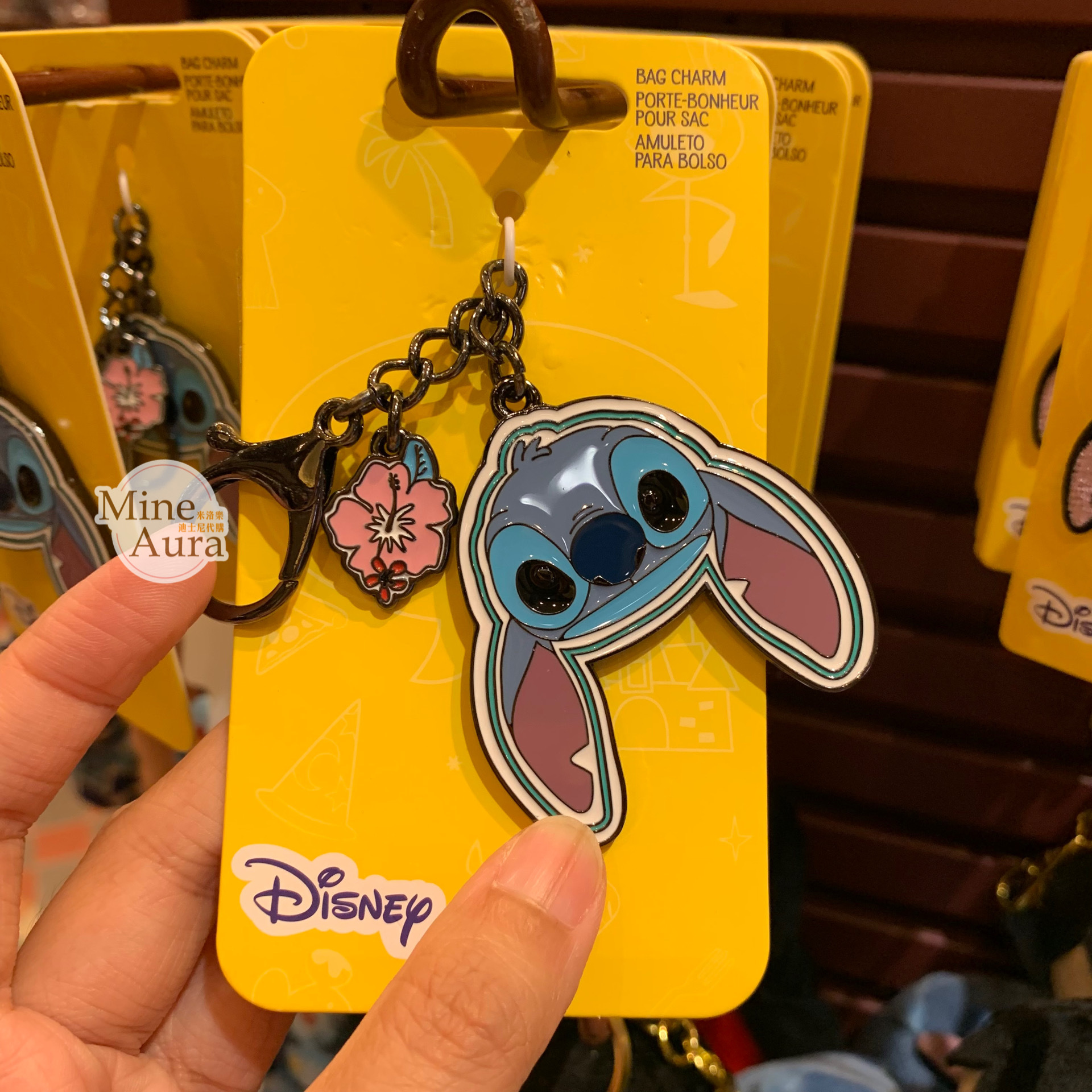 史迪奇 Stitch 扶桑花 大頭造型 鑰匙圈 吊飾 星際寶貝 Lilo & Stitch -香港迪士尼樂園